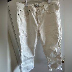 Zara high-waisted cropped jeans